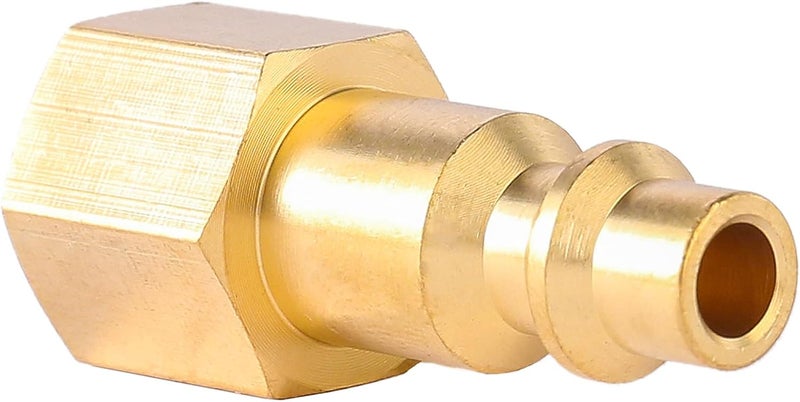 BILBAL Brass 1/4 Inch NPT Brass Female Air Hose Quick Connect Adapter,Air Coupler and Plug Kit,Air Compressor Fittings 2pcs - Image 3